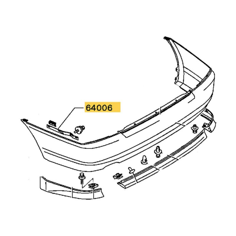 Bracket Rear Bumber Side Upper, OEM Mitsubishi EVO 4, MR184957, (64006)