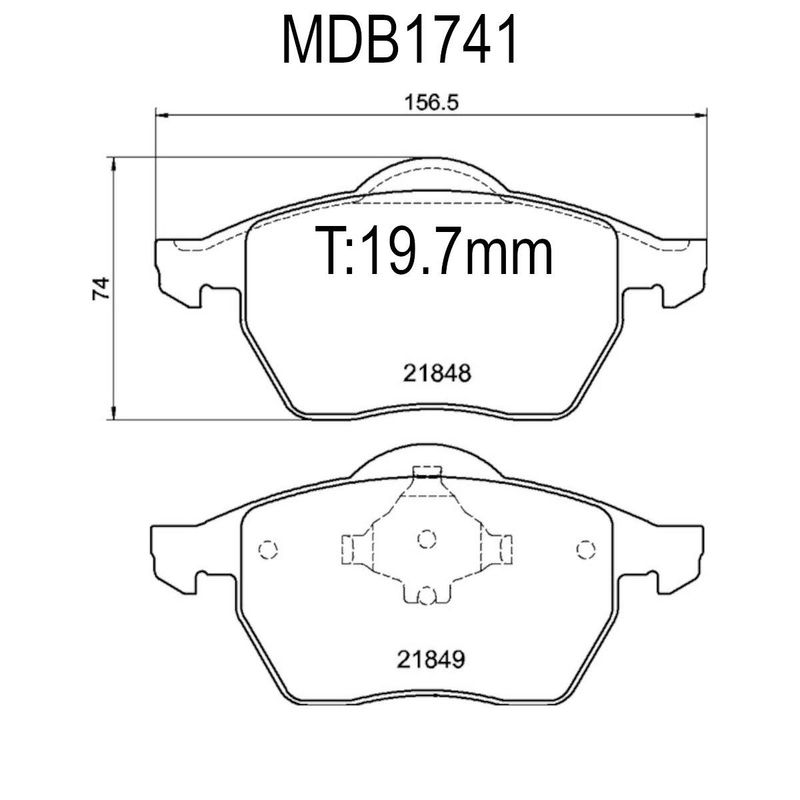 Bremseklosser Foran, Audi, Galaxy, Seat, Skoda, Sharan. MDB1741