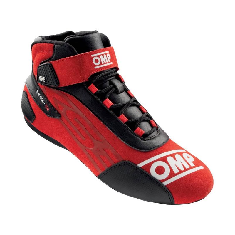 OMP KS-3 kjøresko, karting, semsket skinn, rød. OKC0-0826-A01-060-