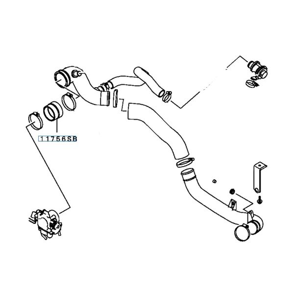Hovedbilde Hose Intercooler Outlet Air, OEM Mitsubishi Evo 4-6, MR340919 (11756SB)