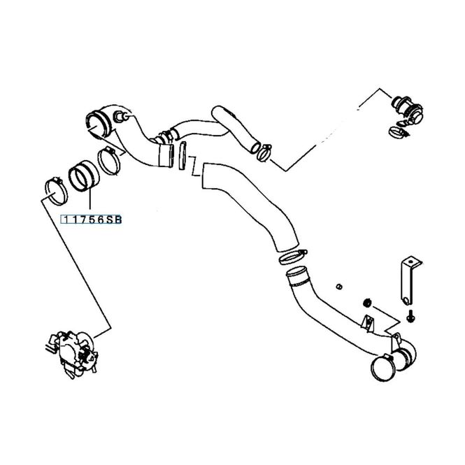 Hovedbilde Hose Intercooler Outlet Air, OEM Mitsubishi Evo 4-6, MR340919 (11756SB)