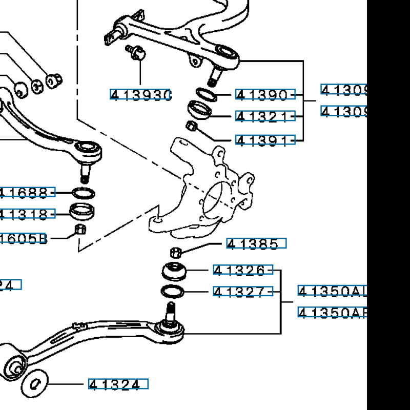 Arm assy,RR susp trailing LH, OEM EVO 6, MR455355 (41350AL)