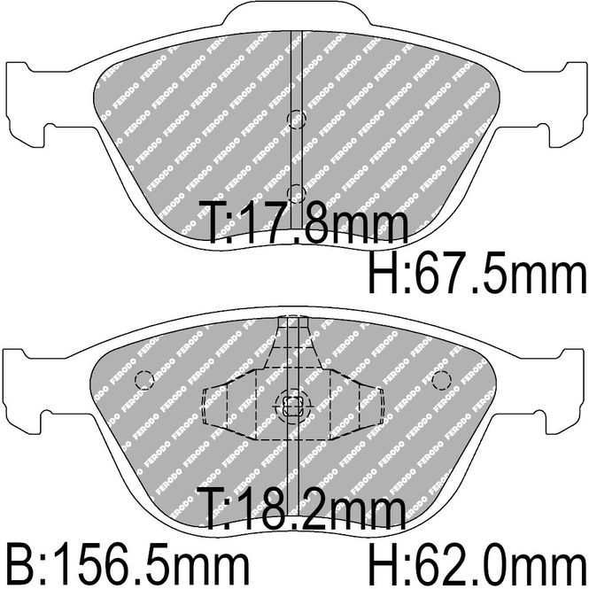 Hovedbilde Bremseklosser, Ford Fiesta ST, front, Ferodo racing DS3000. FCP1568R