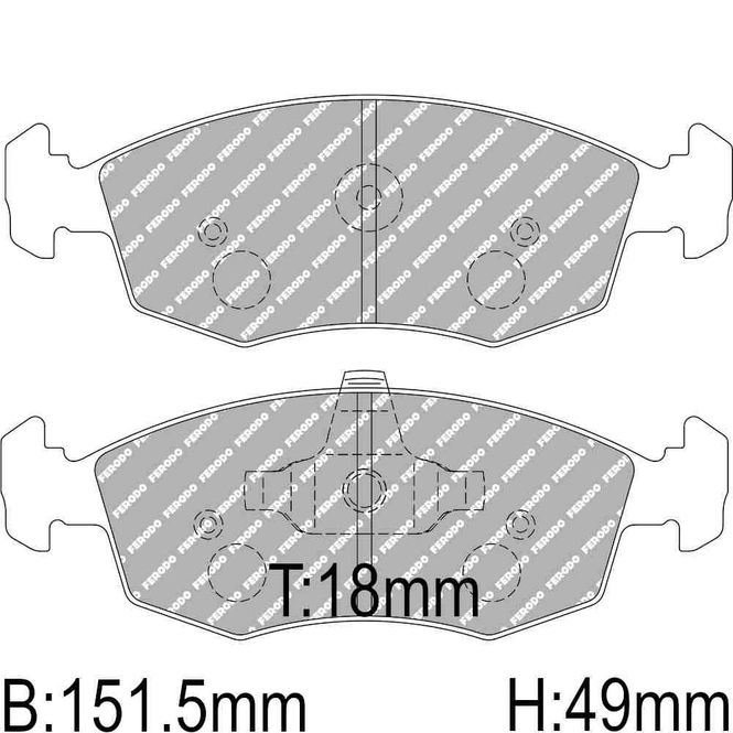 Hovedbilde Bremseklosser, Ford Sierra XR4x4, Ferodo racing DS2500