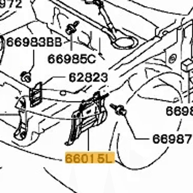 Hovedbilde Cover Engine Left OEM Mitsubishi EVO 5-6, MR248435 (66015L)