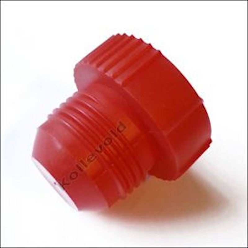 Goodridge fitting -12 plast blindplugg, rød