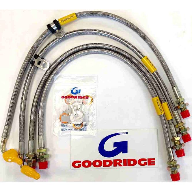 Hovedbilde Bremseslangesett, Ford Escort Mk5, 4 Goodridge slanger. SFD0211-4P