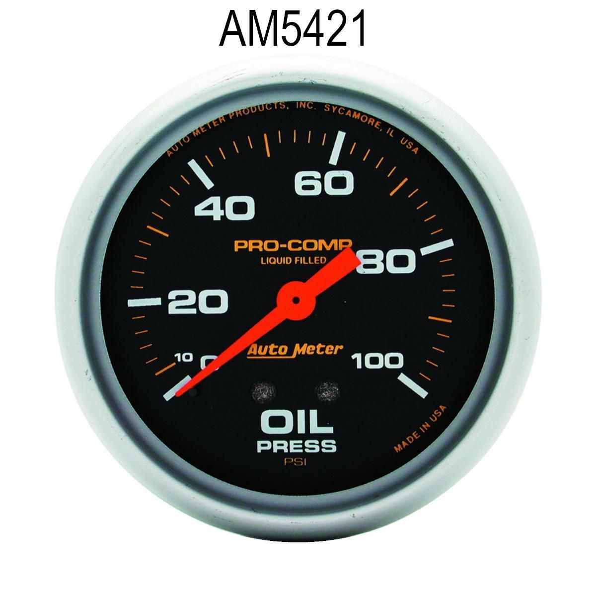 Autometer Pro-Comp Oljetrykk 0-100psi, AM5421