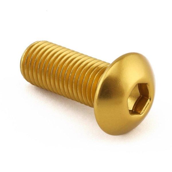 Hovedbilde Bolt, Alu, M5x25mm, domet hode Ø12mm, Gull, LFB525G