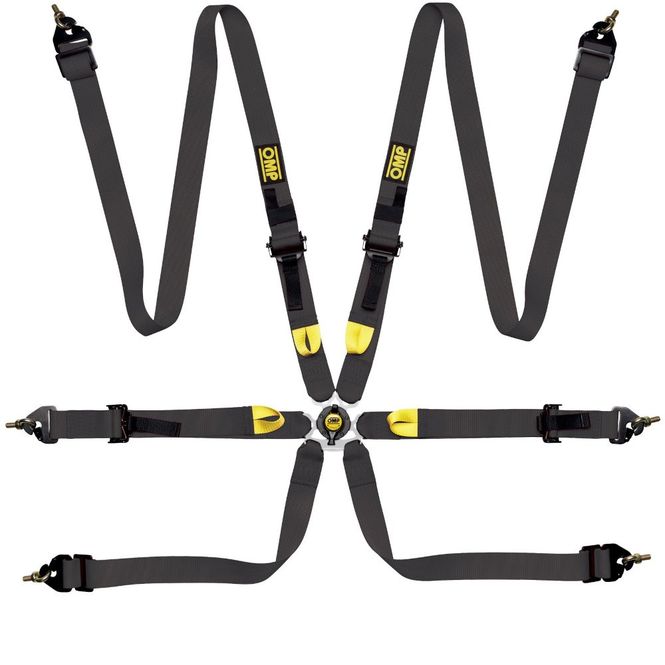 Hovedbilde Belte 6-pkt., First 2, FIA, OMP, Svart, pull up, ODA0-0208-A01