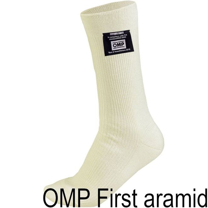 Hovedbilde OMP First flammehemmende Aramid sokker, hvit, XS, IAA722XS