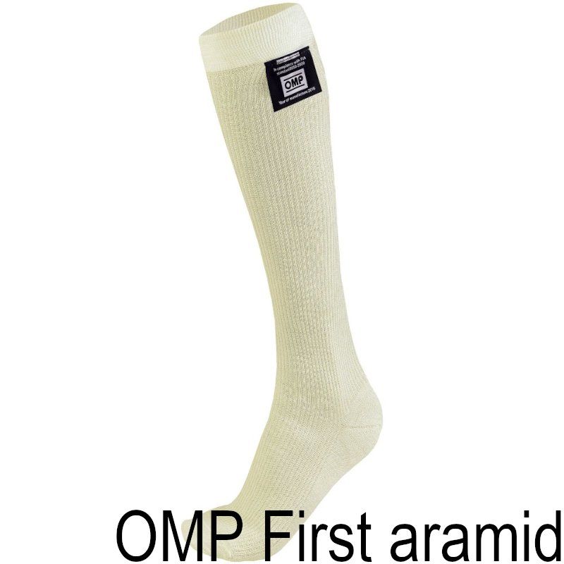 Flammehemmende strømper. Aramid, OMP, hvit. Str. XS, OIAA723-XS