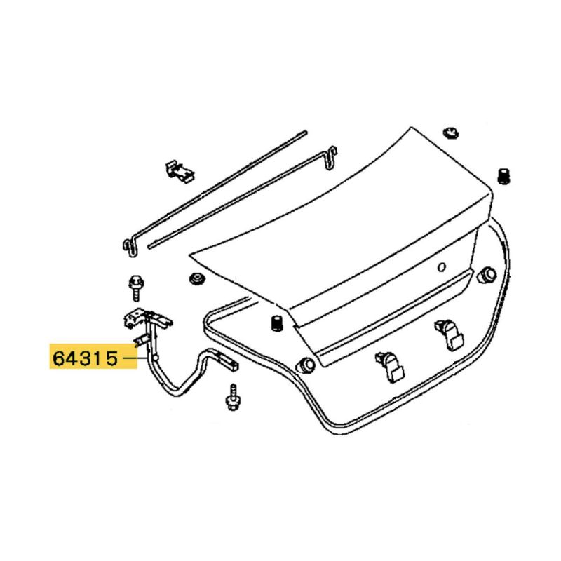 Hinge Trunk Lid, OEM Mitsubishi Evo 4-6, MR439068 (64315)