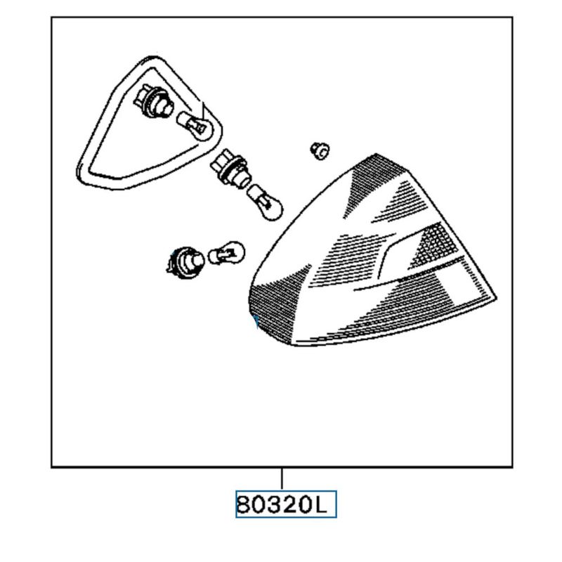 Lamp Kit, Combination, RR LH, OEM Evo 4, MR241381 (80320L)