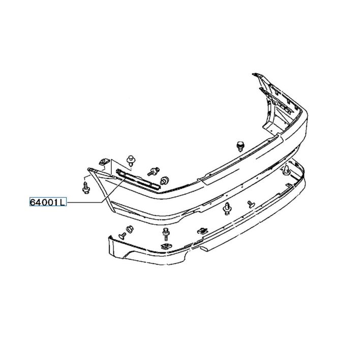 Hovedbilde Reinforcement Rear Bumper, Left, OEM Mitsubishi EVO 5-6, MR435833, (64001L)
