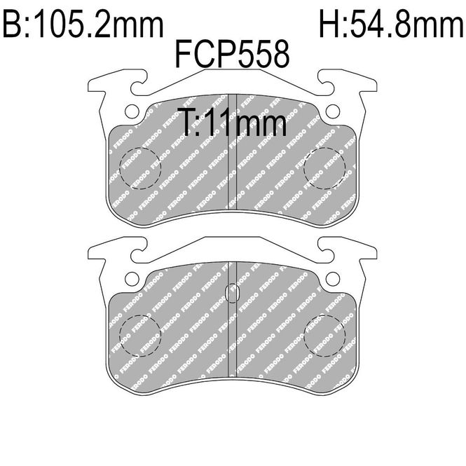 Hovedbilde Bremsekloss, Bak, Peugeot 205, 306 GTI, Renault Clio RS. FCP558H