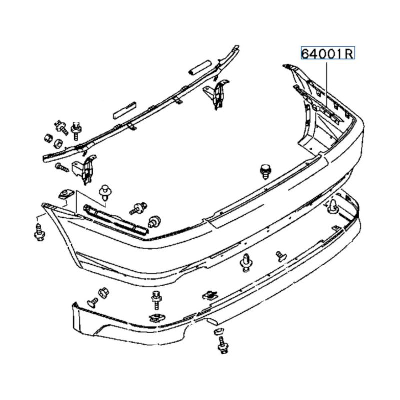 Reinforcement Rear Bumper, Right, OEM Mits. EVO 5-6, MR435834, (64001R)
