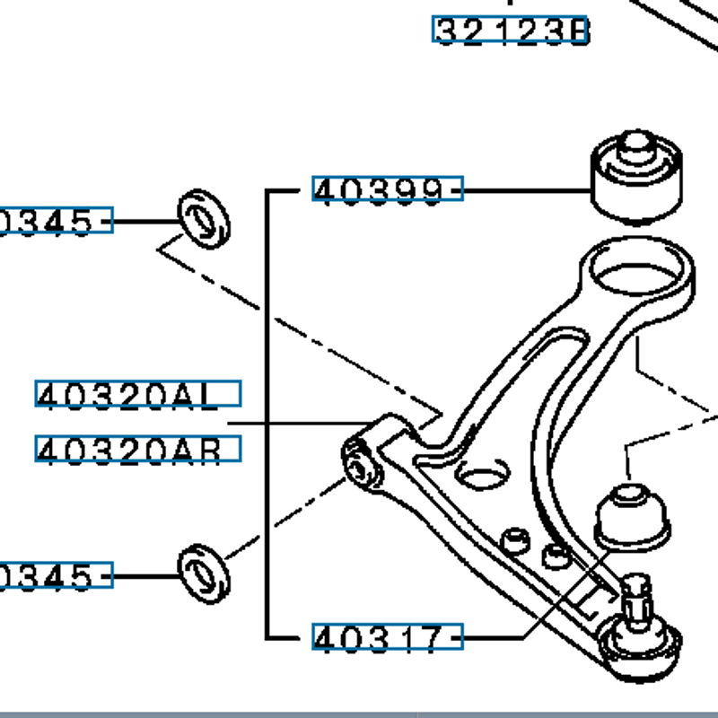 Arm Assy Steel ,FR Susp.Lower RH, OEM Evo 4-6, MR455756/MR316488 (40320AR)