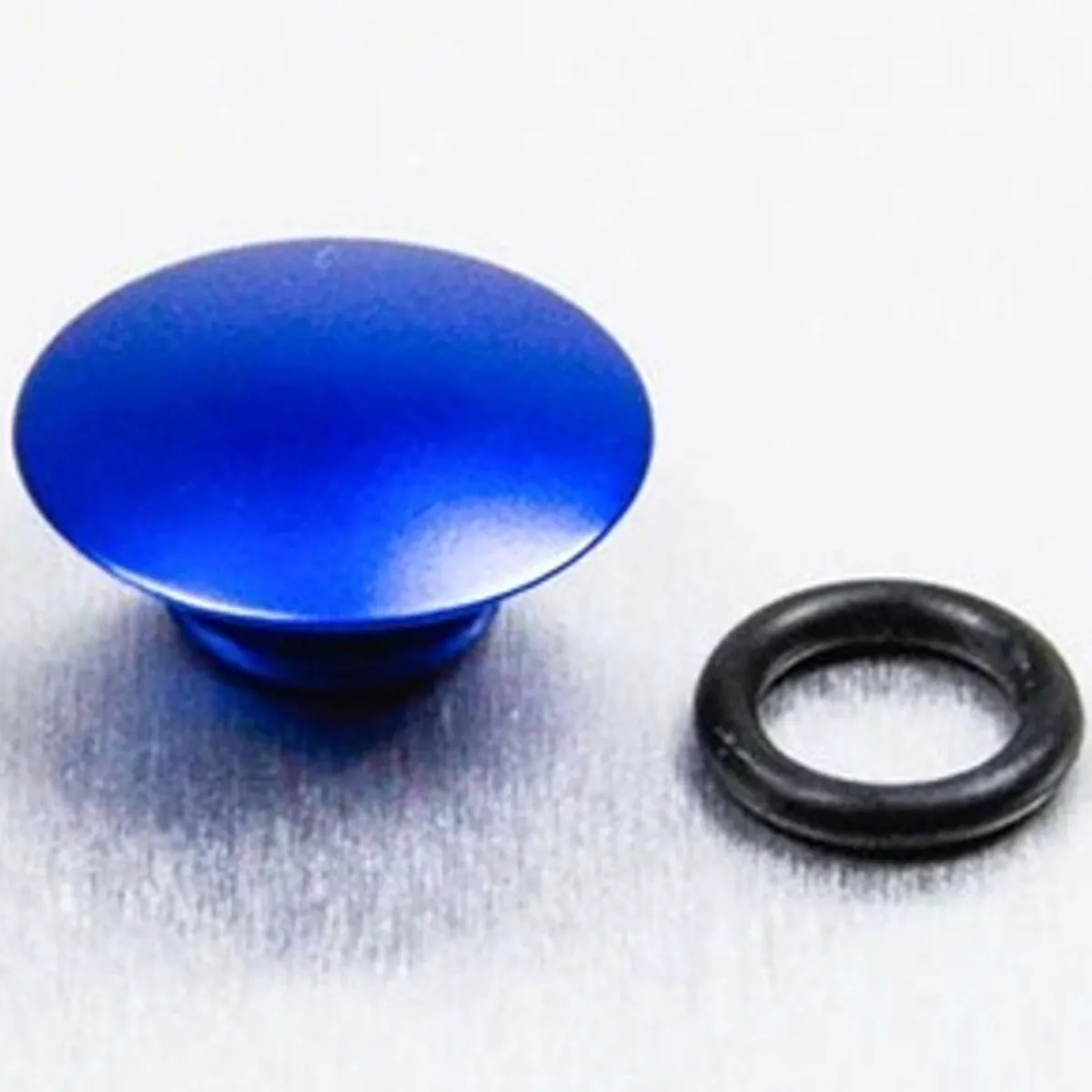 Button, Alu, Insert til M8, Blå