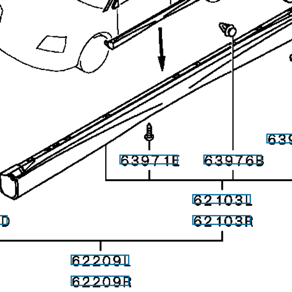 Hovedbilde Kanalskjørt Høyre side, hvit, Evo 5-6, (62209R), MR414878