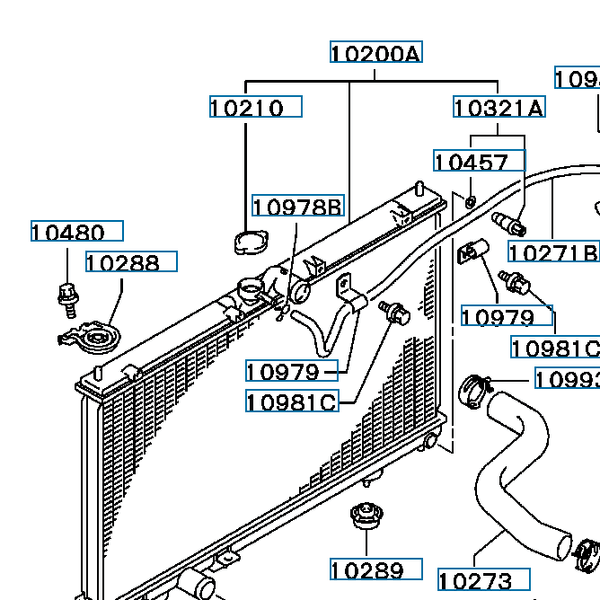 Hovedbilde Radiator, Evo 5-6, MR373963 (10200A)
