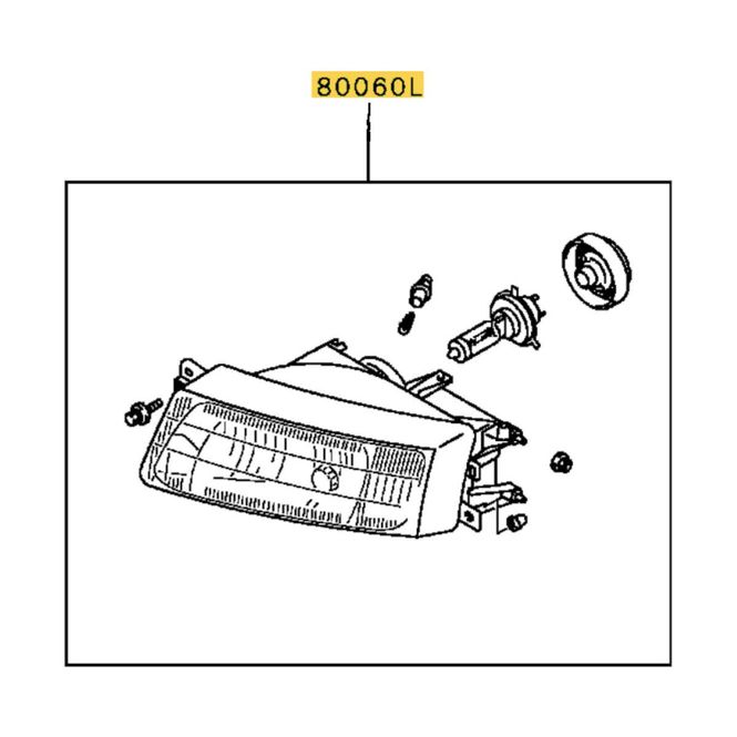 Hovedbilde Headlamp Kit, FR LH, OEM LHD Evo 5-6, MR414125 (80060L)