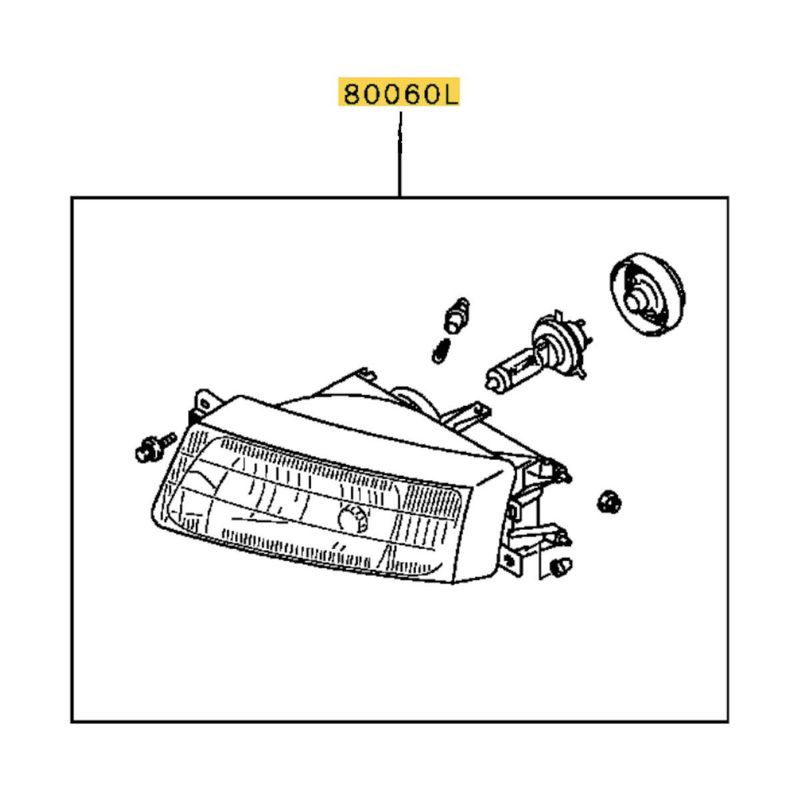 Headlamp Kit, FR LH, OEM LHD Evo 5-6, MR414125 (80060L)