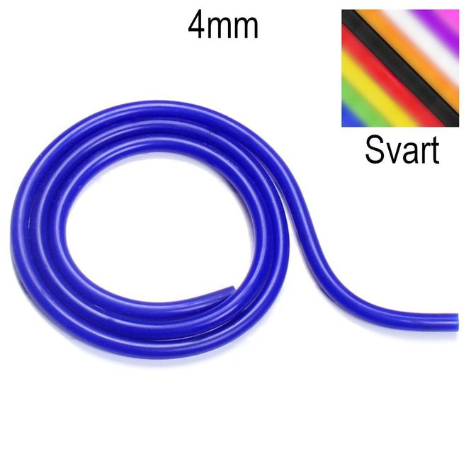 Hovedbilde Silikonslange, vakum, svart, 4mm. Pris pr. meter. EXVT-4-BL
