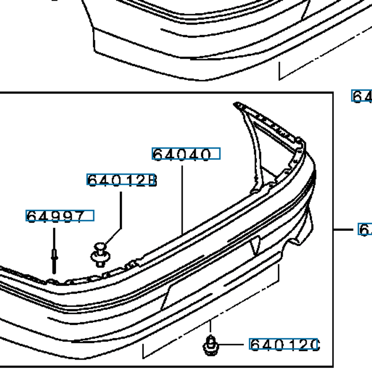 Fanger bak, hvit, EVO4, (64000) MR325660