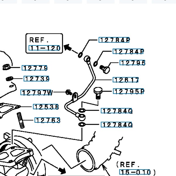 Hovedbilde Tube Turbocharger Oil Feed, OEM Mitsubishi Evo 4-9, MR266706 (12617)