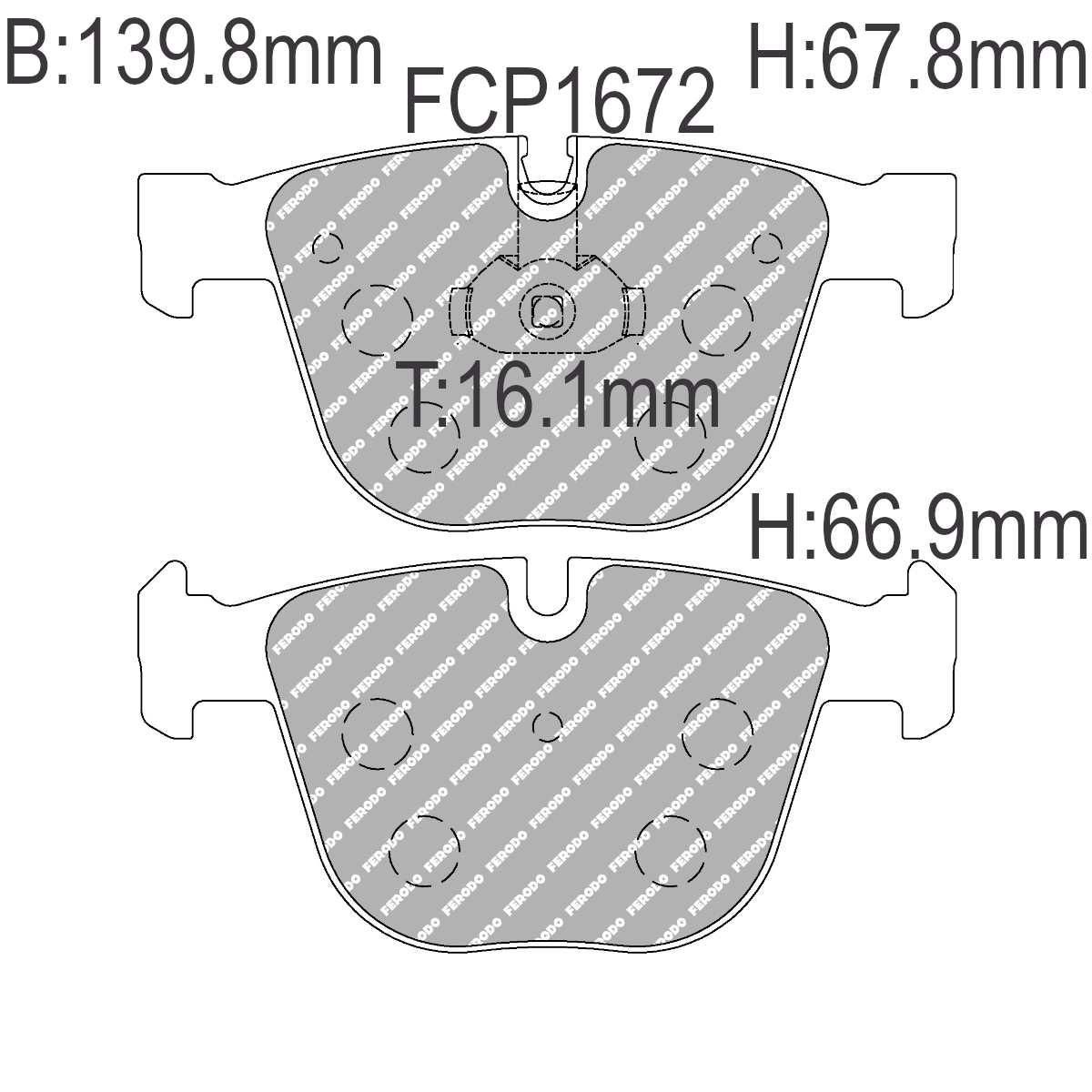 Bremseklosser, bak, BMW M3, M5, DS2500, FCP1672H