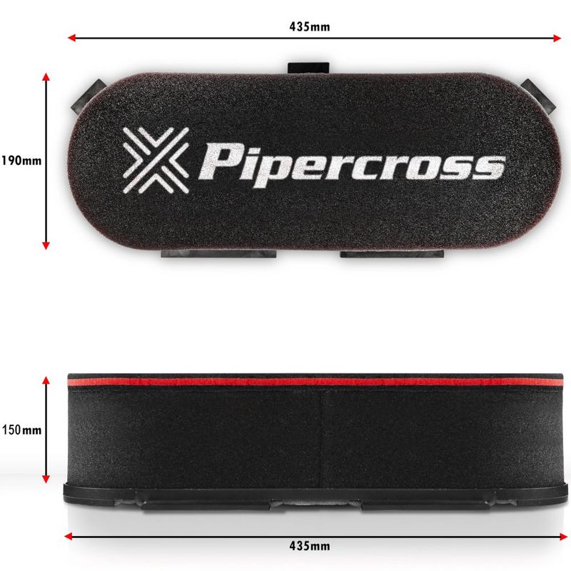 Luftfilter Pipercross PX600, flere høyder. For to doble gassere , PC600