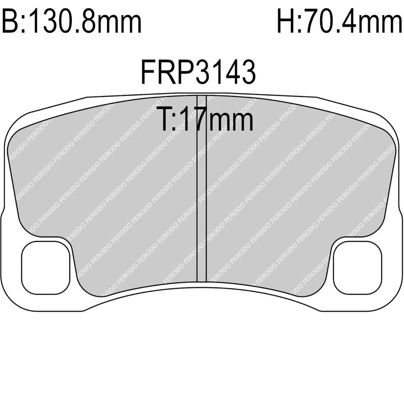 Bremsekloss, 17mm, Porsche 911, 997, FRP3143-