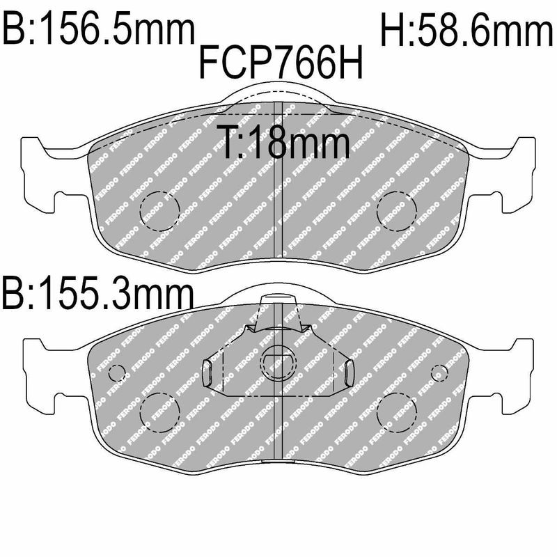 Bremseklosser, Foran, Ford, Mondeo, Scorpio, Granada. FCP766H